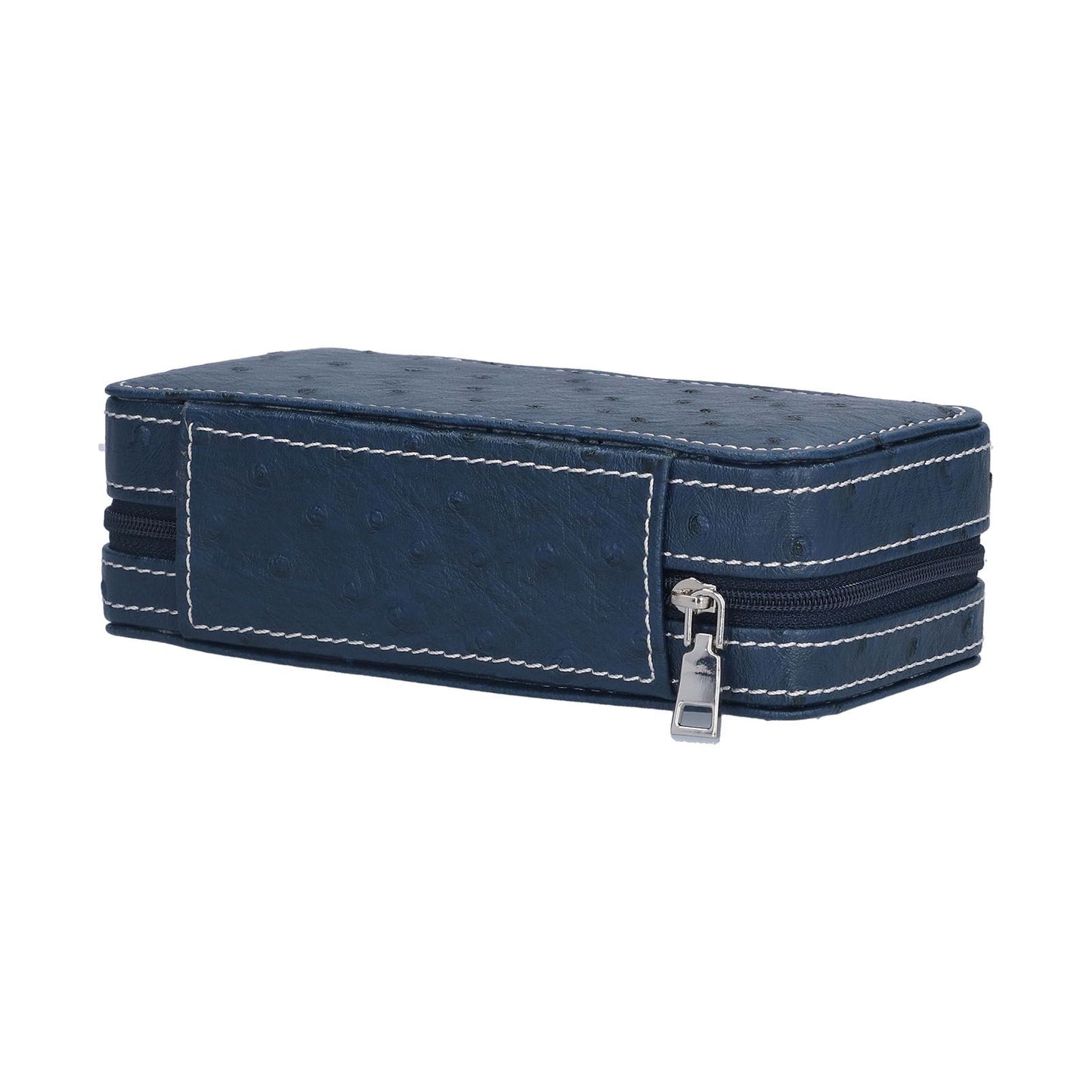 Watch Storage Box Ostrich Pattern Zippered Artificial Leather Watch Bag for Watch Holders Watch Maintenance V1294-YM0523-3117210197811