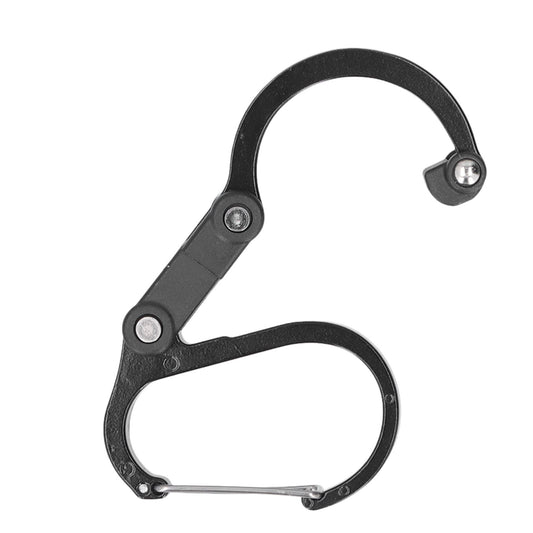 D Type Carabiner Multifunction Portable Aluminum Alloy Hook Clasp Clip for Outdoor Camping Picnic HikingBlack V1294-YM0523-3117210198412