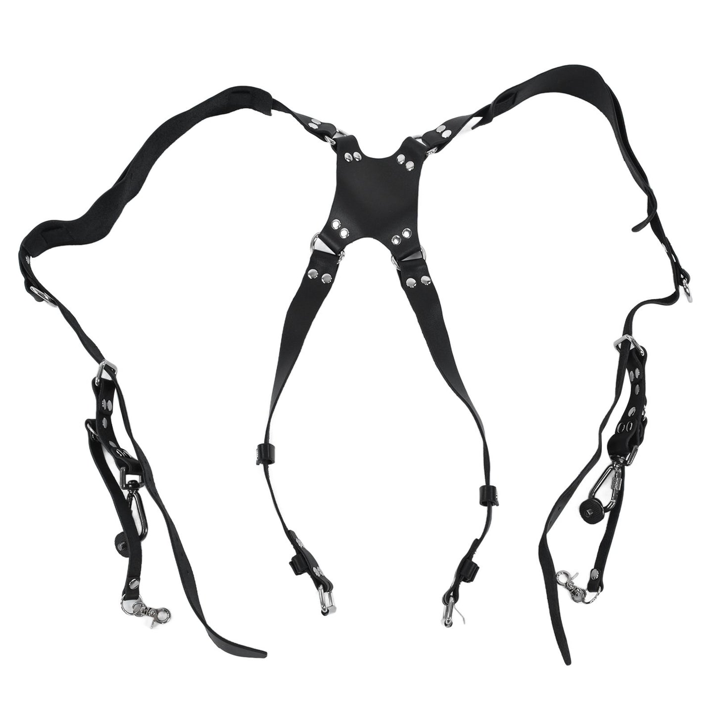 Camera Strap Dual Shoulder PU Leather Harness with D Rings Outdoor Photography Accessories V1294-YM0523-3117210198511