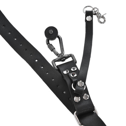 Camera Strap Dual Shoulder PU Leather Harness with D Rings Outdoor Photography Accessories V1294-YM0523-3117210198511