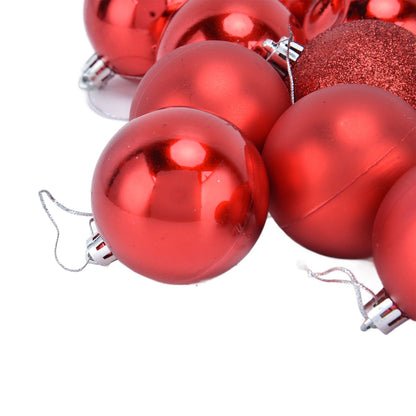 24Pcs Christmas Tree Ball 6cm Glittering Decoration Ornament for Home Party OfficeRed V1294-YM0523-3117210198812