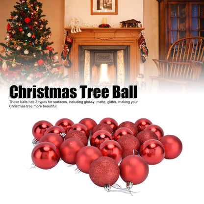 24Pcs Christmas Tree Ball 6cm Glittering Decoration Ornament for Home Party OfficeRed V1294-YM0523-3117210198812