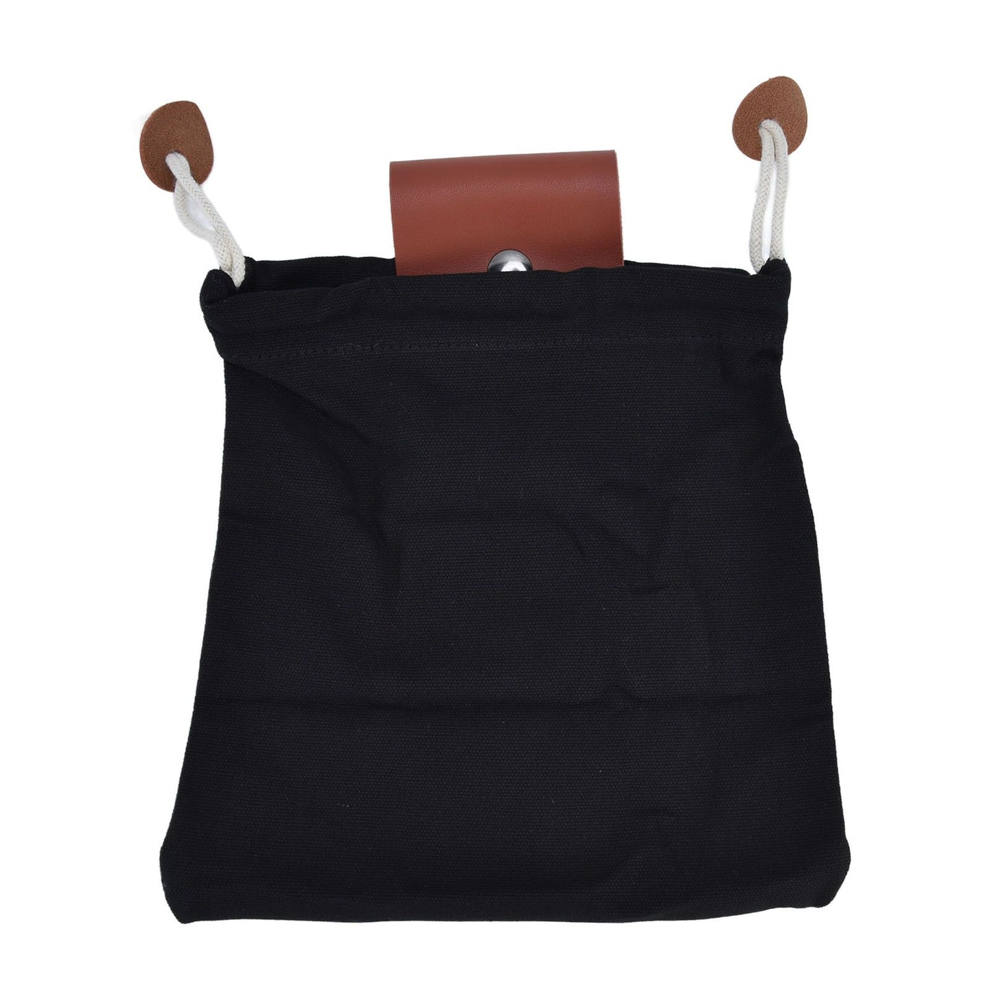 Foraging Pouch PU Leather Canvas Fruit Picking Storage Bag Waist Hanging Tool Bag for Outdoor CampingBlack V1294-YM0523-3117210199111