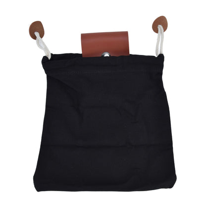 Foraging Pouch PU Leather Canvas Fruit Picking Storage Bag Waist Hanging Tool Bag for Outdoor CampingBlack V1294-YM0523-3117210199111