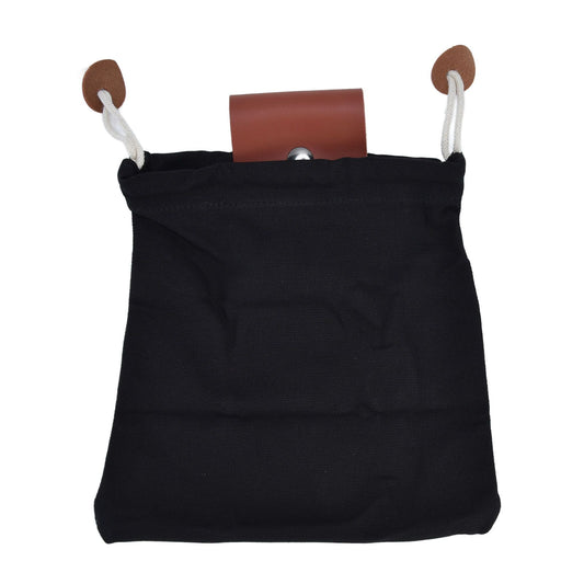 Foraging Pouch PU Leather Canvas Fruit Picking Storage Bag Waist Hanging Tool Bag for Outdoor CampingBlack V1294-YM0523-3117210199111