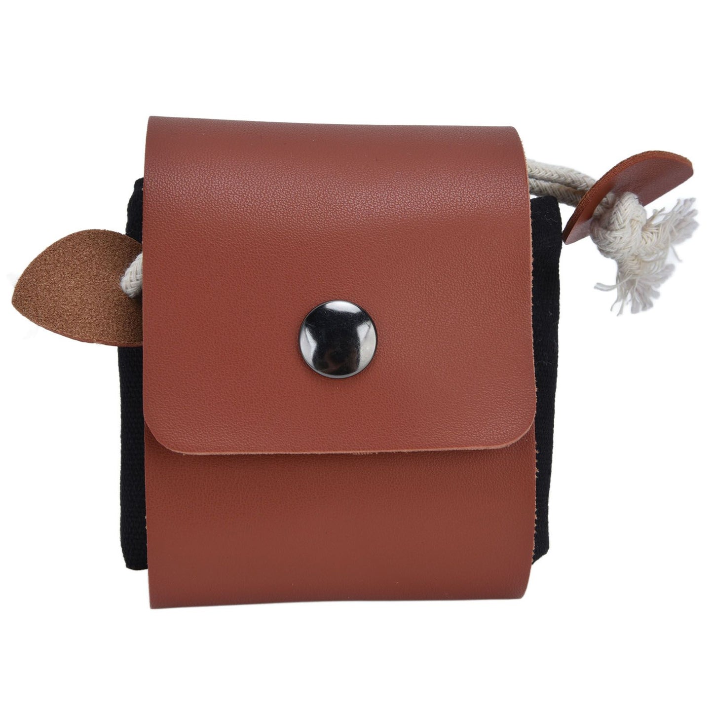 Foraging Pouch PU Leather Canvas Fruit Picking Storage Bag Waist Hanging Tool Bag for Outdoor CampingBlack V1294-YM0523-3117210199111