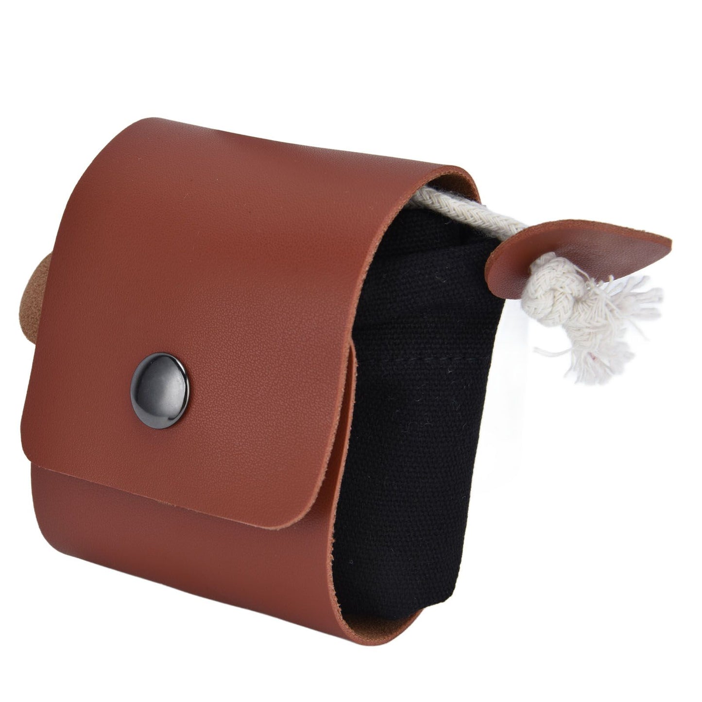 Foraging Pouch PU Leather Canvas Fruit Picking Storage Bag Waist Hanging Tool Bag for Outdoor CampingBlack V1294-YM0523-3117210199111