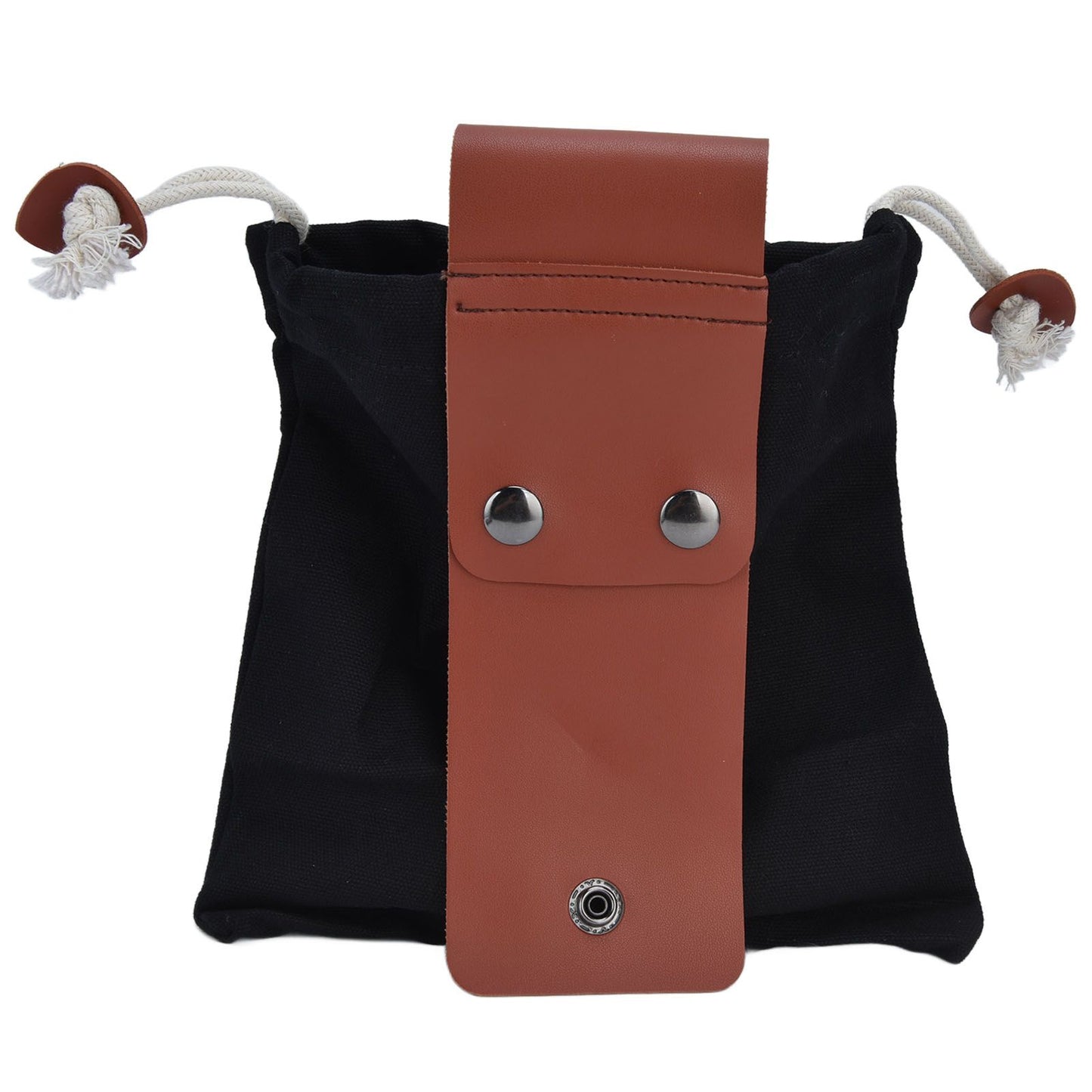 Foraging Pouch PU Leather Canvas Fruit Picking Storage Bag Waist Hanging Tool Bag for Outdoor CampingBlack V1294-YM0523-3117210199111