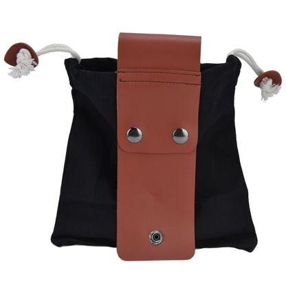 Foraging Pouch PU Leather Canvas Fruit Picking Storage Bag Waist Hanging Tool Bag for Outdoor CampingBlack V1294-YM0523-3117210199111