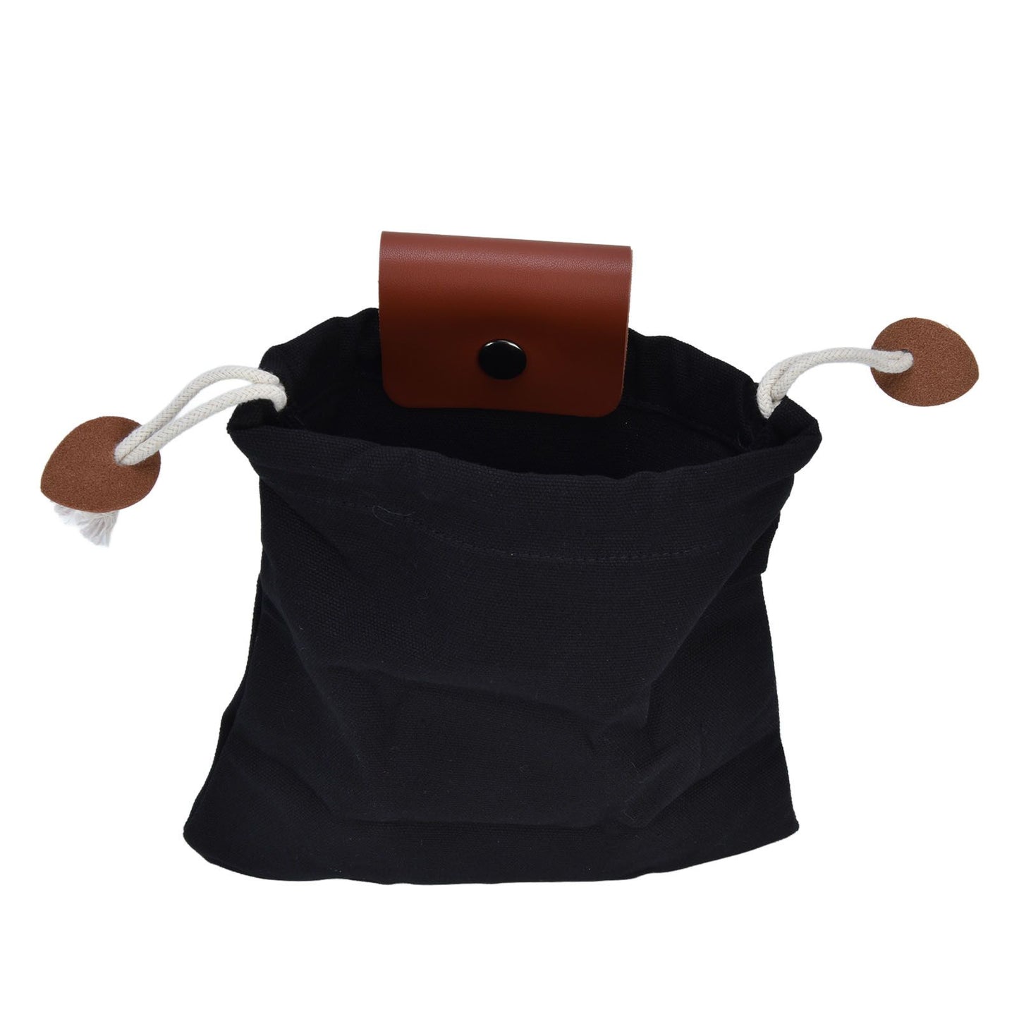 Foraging Pouch PU Leather Canvas Fruit Picking Storage Bag Waist Hanging Tool Bag for Outdoor CampingBlack V1294-YM0523-3117210199111