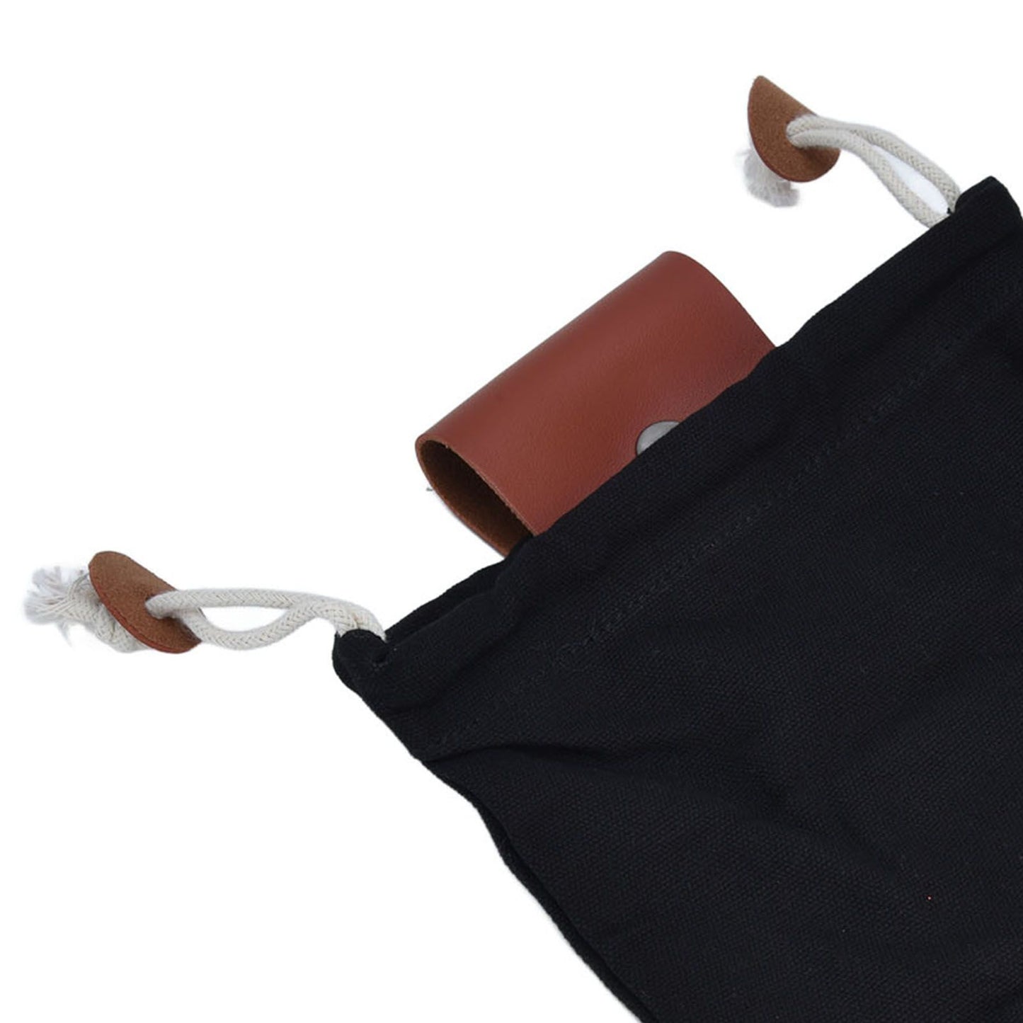 Foraging Pouch PU Leather Canvas Fruit Picking Storage Bag Waist Hanging Tool Bag for Outdoor CampingBlack V1294-YM0523-3117210199111