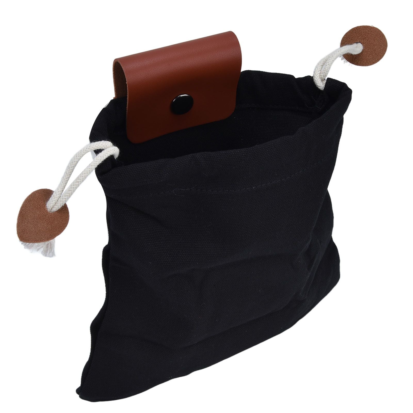 Foraging Pouch PU Leather Canvas Fruit Picking Storage Bag Waist Hanging Tool Bag for Outdoor CampingBlack V1294-YM0523-3117210199111