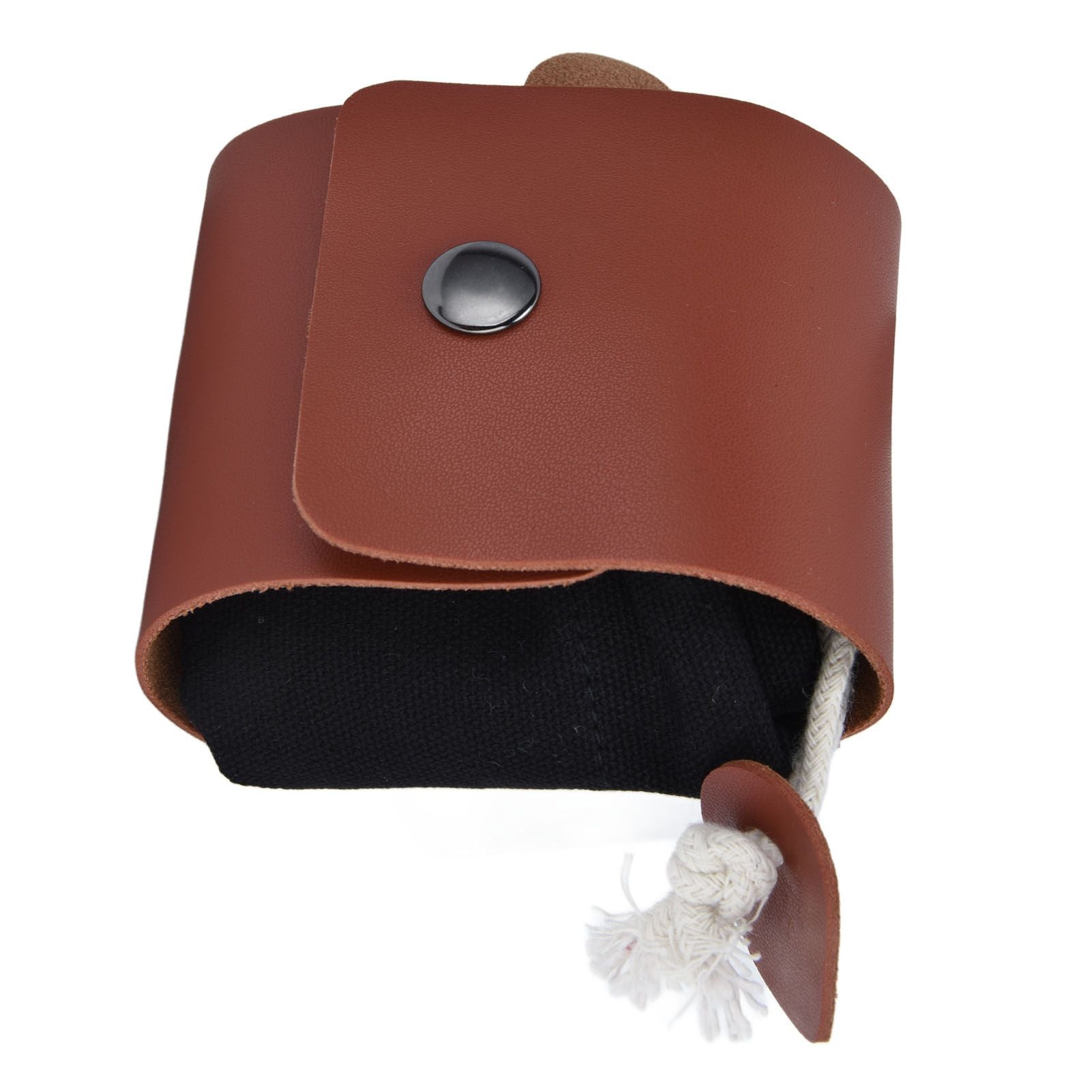 Foraging Pouch PU Leather Canvas Fruit Picking Storage Bag Waist Hanging Tool Bag for Outdoor CampingBlack V1294-YM0523-3117210199111