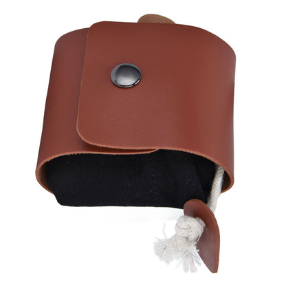 Foraging Pouch PU Leather Canvas Fruit Picking Storage Bag Waist Hanging Tool Bag for Outdoor CampingBlack V1294-YM0523-3117210199111