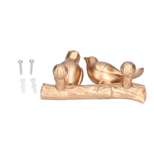 Coat Hook Resin Bird Key Hanger Wall Mounted Hat Towel Bag Hanger for Home Living Room KitchenGold V1294-YM0523-3117210199213