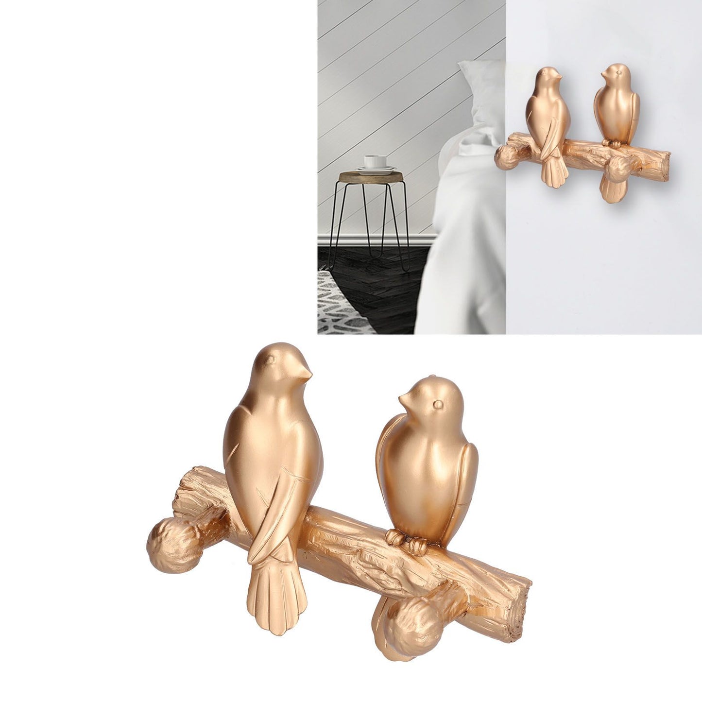 Decorative Hook Golden Bird Branch Wall Mounted Hook for Home Dining Room Kitchen Coffee ShopGold V1294-YM0523-3117210199413