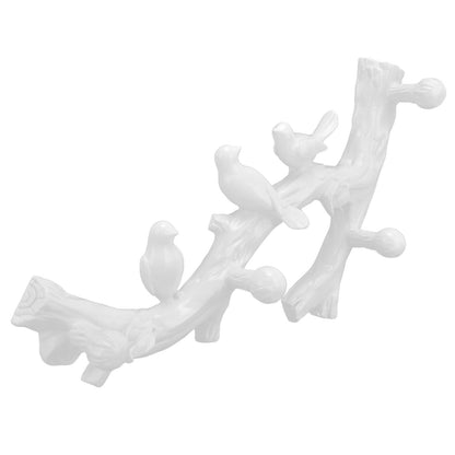 Resin Bird Hooks Wall Mounted Coat Key Hanger Creative 3D Home Decoration AccessoriesS(29.5cm) V1294-YM0523-3117210199611