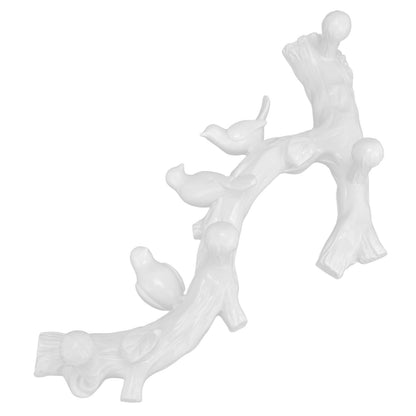 Resin Bird Hooks Wall Mounted Coat Key Hanger Creative 3D Home Decoration AccessoriesS(29.5cm) V1294-YM0523-3117210199611