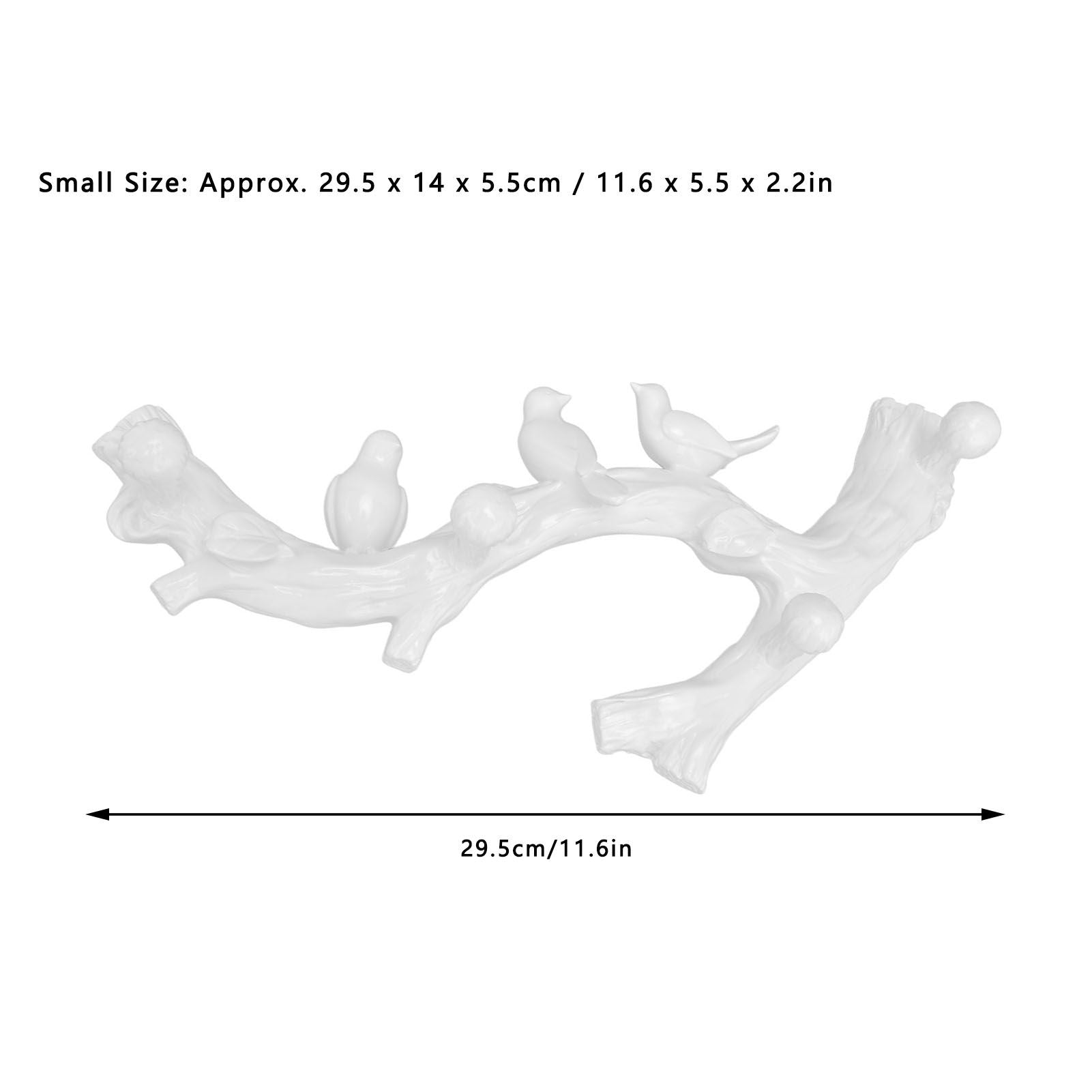 Resin Bird Hooks Wall Mounted Coat Key Hanger Creative 3D Home Decoration AccessoriesS(29.5cm) V1294-YM0523-3117210199611