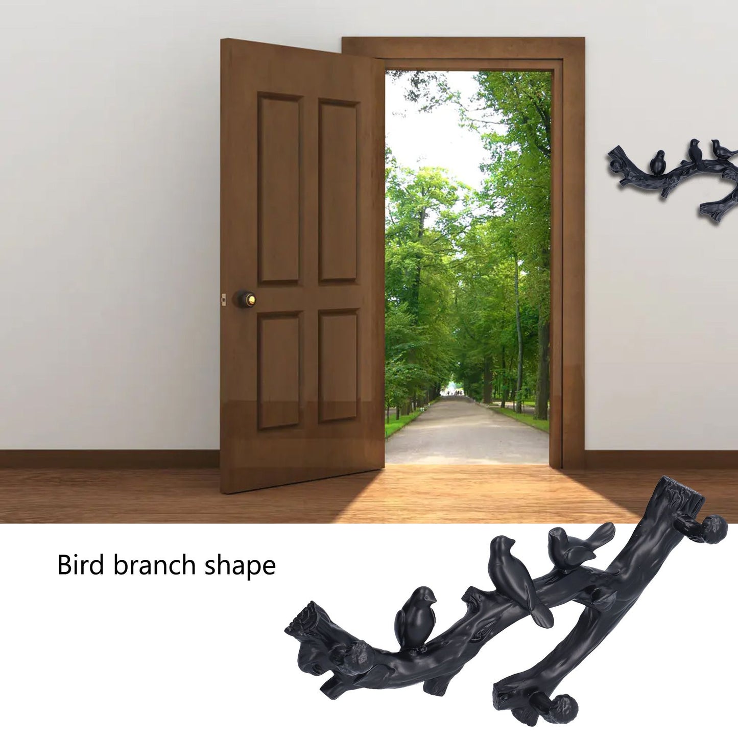 Decorative Hook Black Bird Branch Shape Three Dimensional Wall Mounted Home Decoration AccessoriesSmall V1294-YM0523-3117210199711