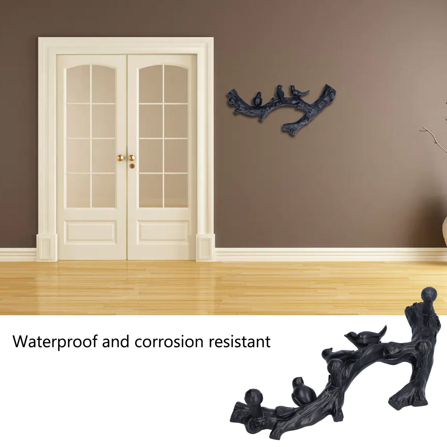Decorative Hook Black Bird Branch Shape Three Dimensional Wall Mounted Home Decoration AccessoriesMedium V1294-YM0523-3117210199712