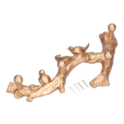 Decorative Hook Golden Bird Branch Shape Three Dimensional Wall Mounted Home Decoration AccessoriesMedium V1294-YM0523-3117210199812