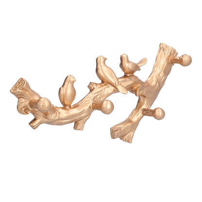 Decorative Hook Golden Bird Branch Shape Three Dimensional Wall Mounted Home Decoration AccessoriesMedium V1294-YM0523-3117210199812