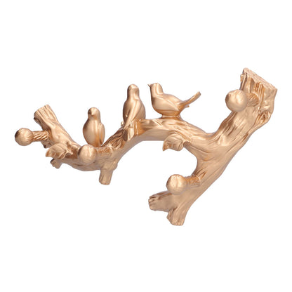 Decorative Hook Golden Bird Branch Shape Three Dimensional Wall Mounted Home Decoration AccessoriesMedium V1294-YM0523-3117210199812