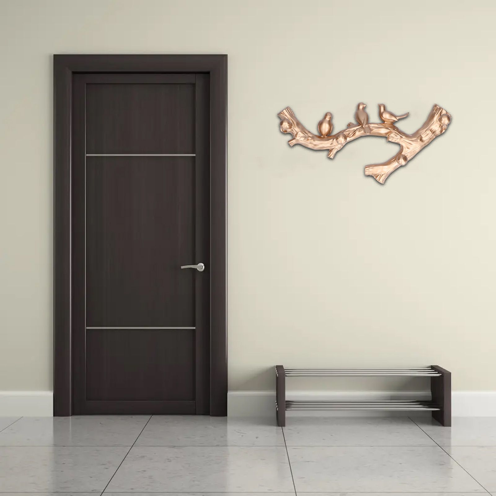 Decorative Hook Golden Bird Branch Shape Three Dimensional Wall Mounted Home Decoration AccessoriesMedium V1294-YM0523-3117210199812