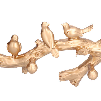 Decorative Hook Golden Bird Branch Shape Three Dimensional Wall Mounted Home Decoration AccessoriesMedium V1294-YM0523-3117210199812
