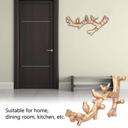 Decorative Hook Golden Bird Branch Shape Three Dimensional Wall Mounted Home Decoration AccessoriesMedium V1294-YM0523-3117210199812