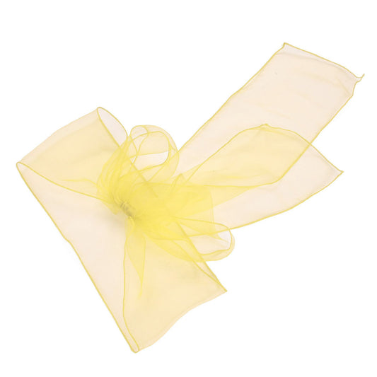 10Pcs Organza Banquet Chair Sash Exquisite Chair Bows Sashes for Wedding Party DecorationBright Yellow V1294-YM0523-3117210200914