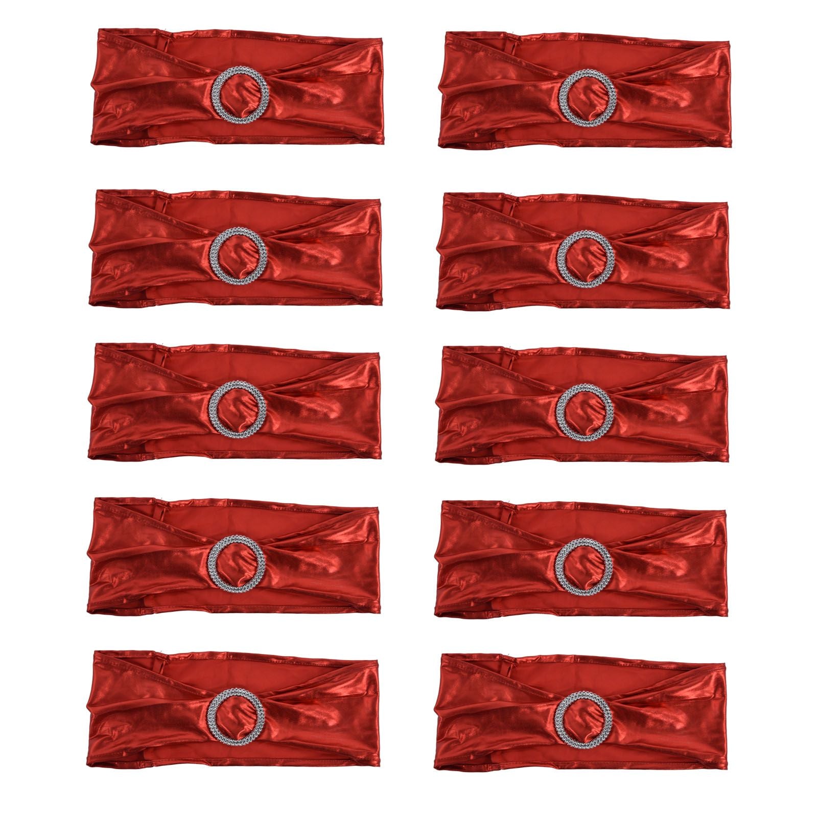 10Pcs Chair Cover Bands Elastic Stretch Sashes Bows for Wedding Banquet Hotel DecorationBright Red V1294-YM0523-3117210201011