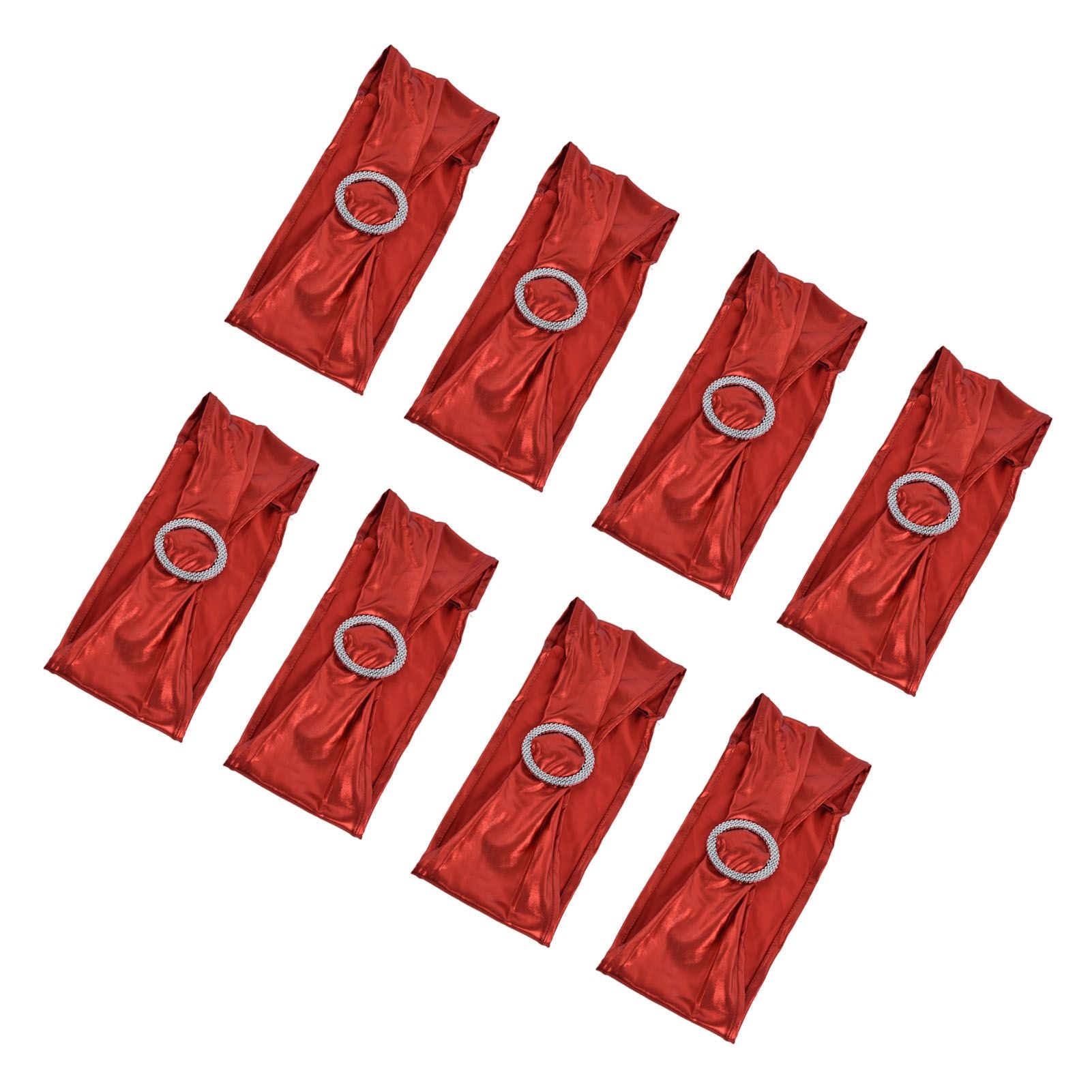 10Pcs Chair Cover Bands Elastic Stretch Sashes Bows for Wedding Banquet Hotel DecorationBright Red V1294-YM0523-3117210201011