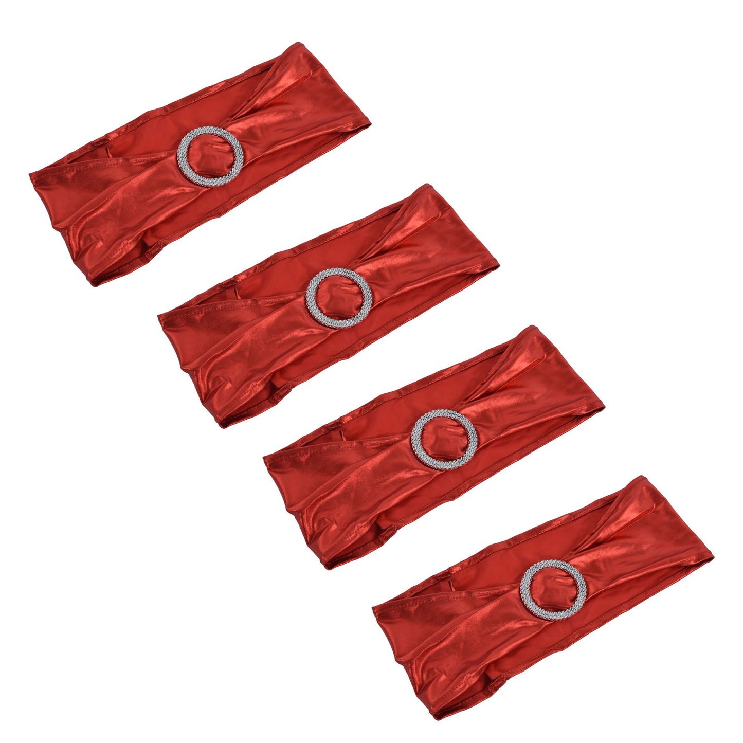 10Pcs Chair Cover Bands Elastic Stretch Sashes Bows for Wedding Banquet Hotel DecorationBright Red V1294-YM0523-3117210201011