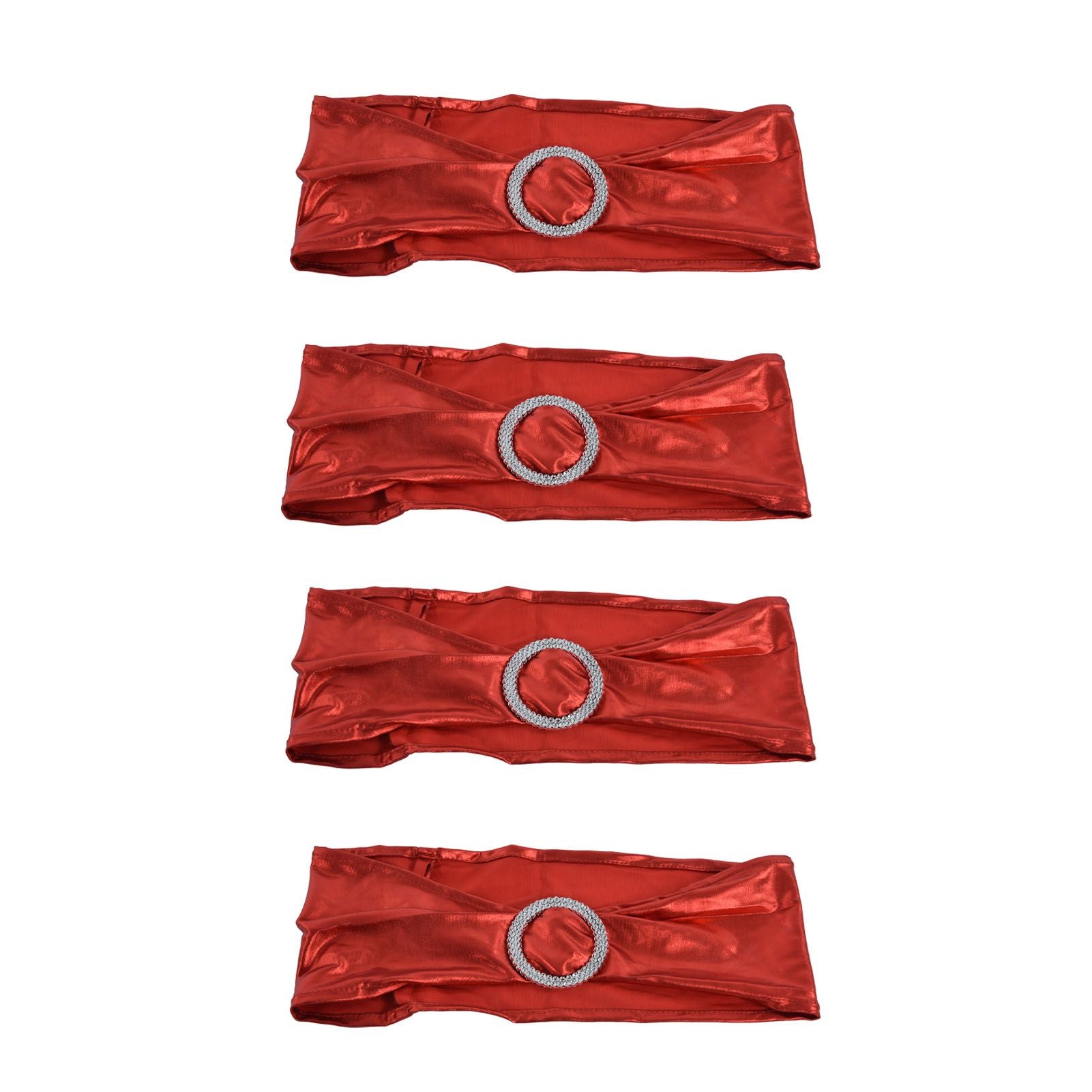 10Pcs Chair Cover Bands Elastic Stretch Sashes Bows for Wedding Banquet Hotel DecorationBright Red V1294-YM0523-3117210201011