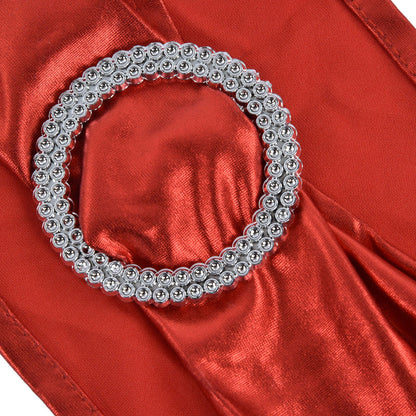 10Pcs Chair Cover Bands Elastic Stretch Sashes Bows for Wedding Banquet Hotel DecorationBright Red V1294-YM0523-3117210201011