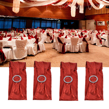 10Pcs Chair Cover Bands Elastic Stretch Sashes Bows for Wedding Banquet Hotel DecorationBright Red V1294-YM0523-3117210201011