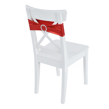 10Pcs Chair Cover Bands Elastic Stretch Sashes Bows for Wedding Banquet Hotel DecorationBright Red V1294-YM0523-3117210201011