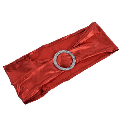 10Pcs Chair Cover Bands Elastic Stretch Sashes Bows for Wedding Banquet Hotel DecorationBright Red V1294-YM0523-3117210201011