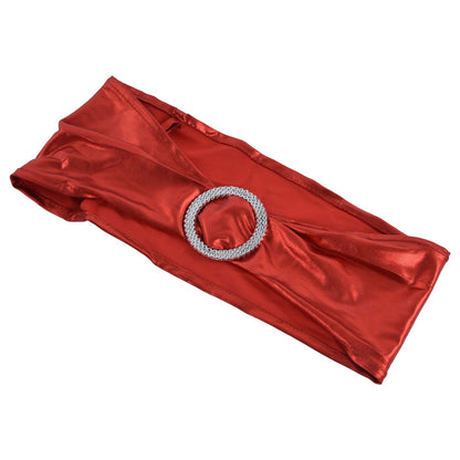 10Pcs Chair Cover Bands Elastic Stretch Sashes Bows for Wedding Banquet Hotel DecorationBright Red V1294-YM0523-3117210201011