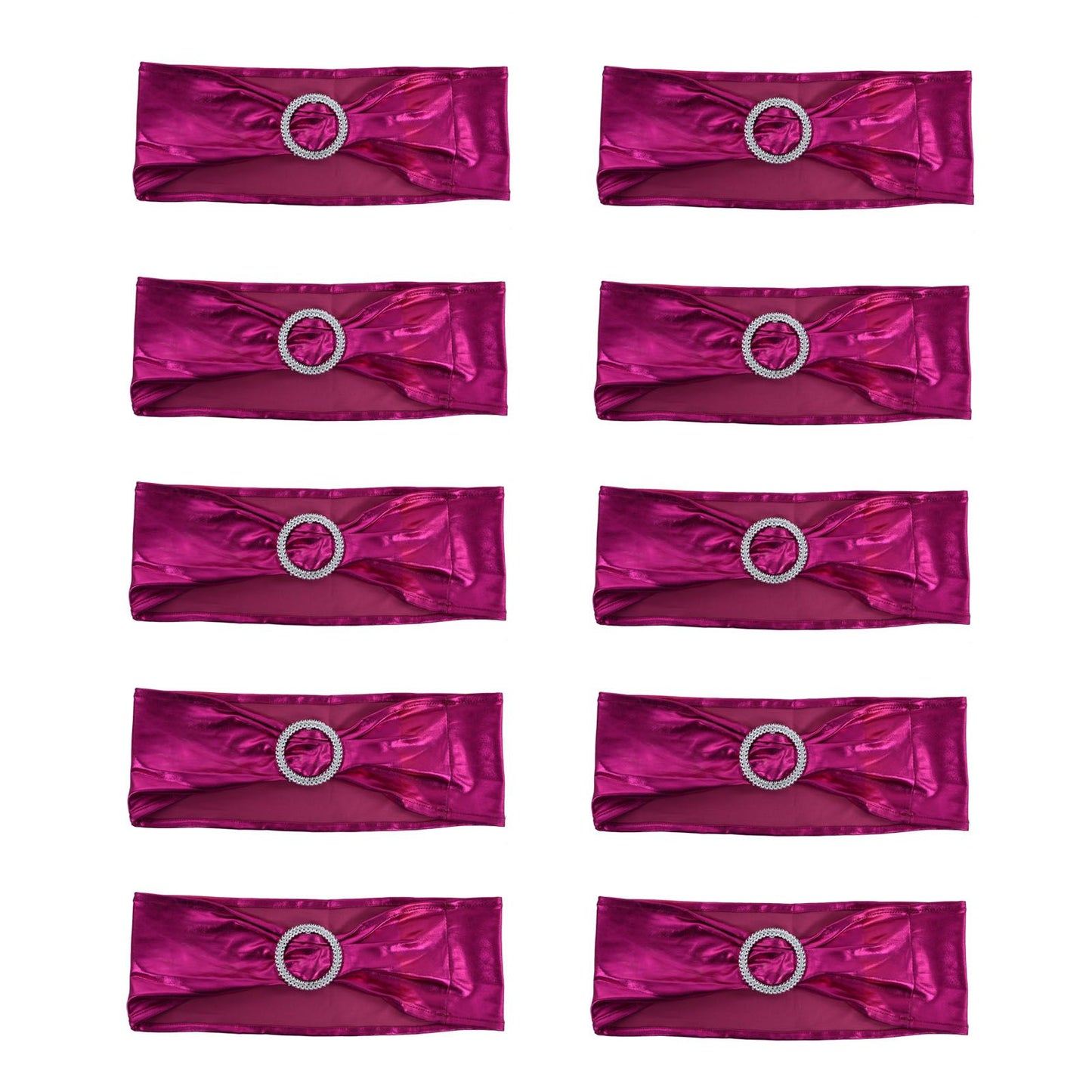 10Pcs Chair Cover Bands Elastic Stretch Sashes Bows for Wedding Banquet Hotel DecorationRose Red V1294-YM0523-3117210201013