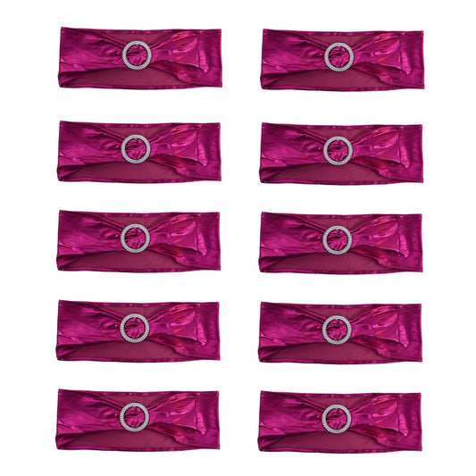 10Pcs Chair Cover Bands Elastic Stretch Sashes Bows for Wedding Banquet Hotel DecorationRose Red V1294-YM0523-3117210201013