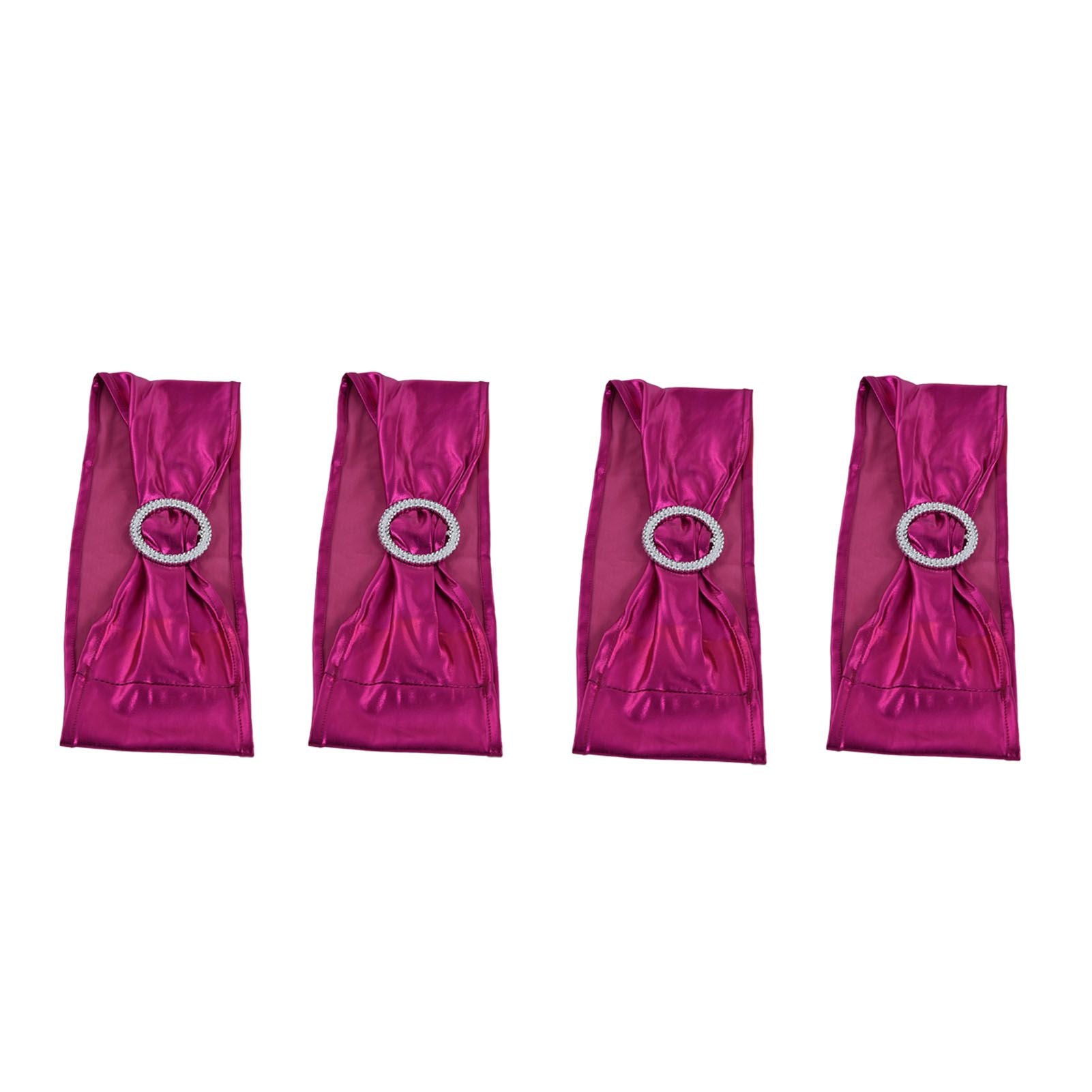 10Pcs Chair Cover Bands Elastic Stretch Sashes Bows for Wedding Banquet Hotel DecorationRose Red V1294-YM0523-3117210201013