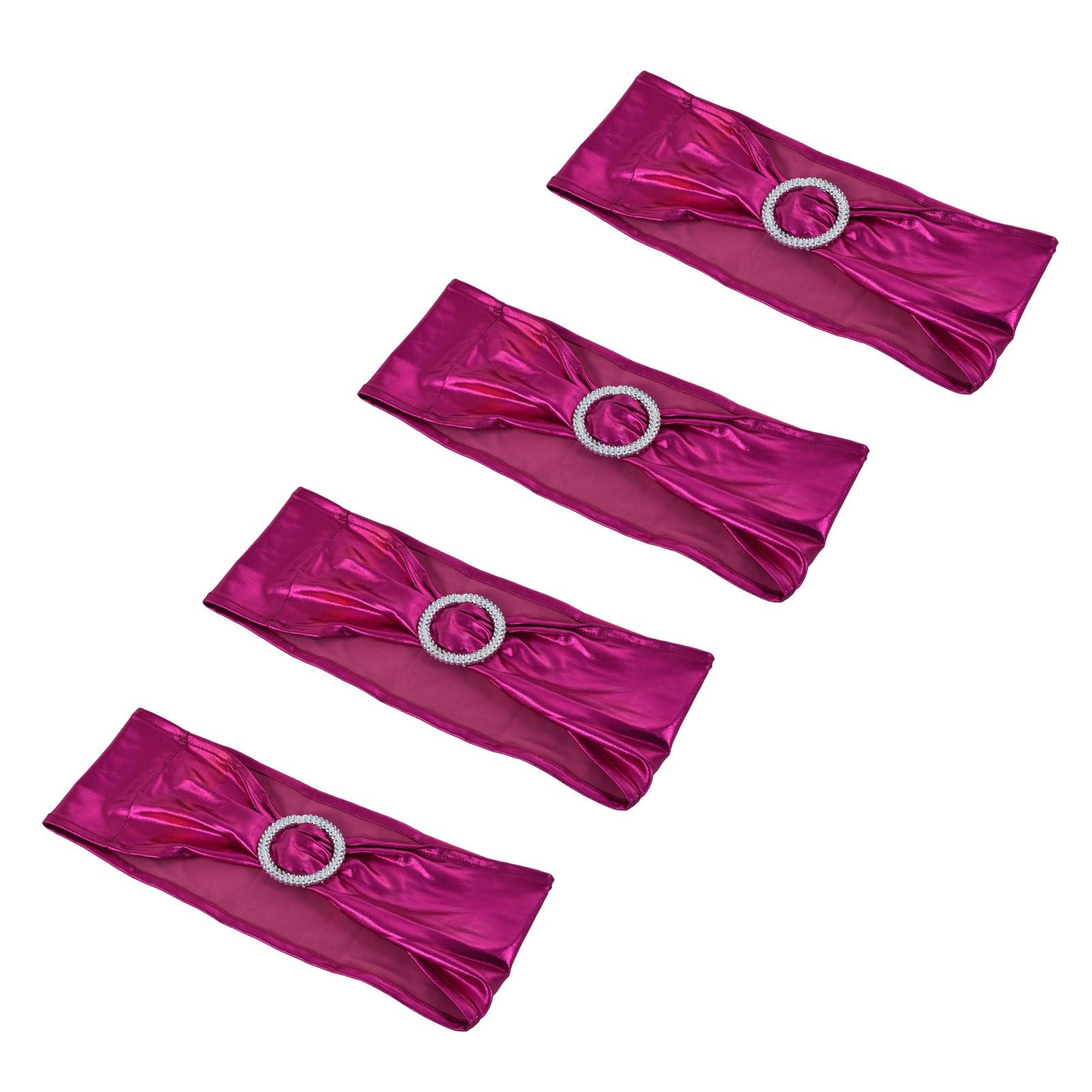 10Pcs Chair Cover Bands Elastic Stretch Sashes Bows for Wedding Banquet Hotel DecorationRose Red V1294-YM0523-3117210201013