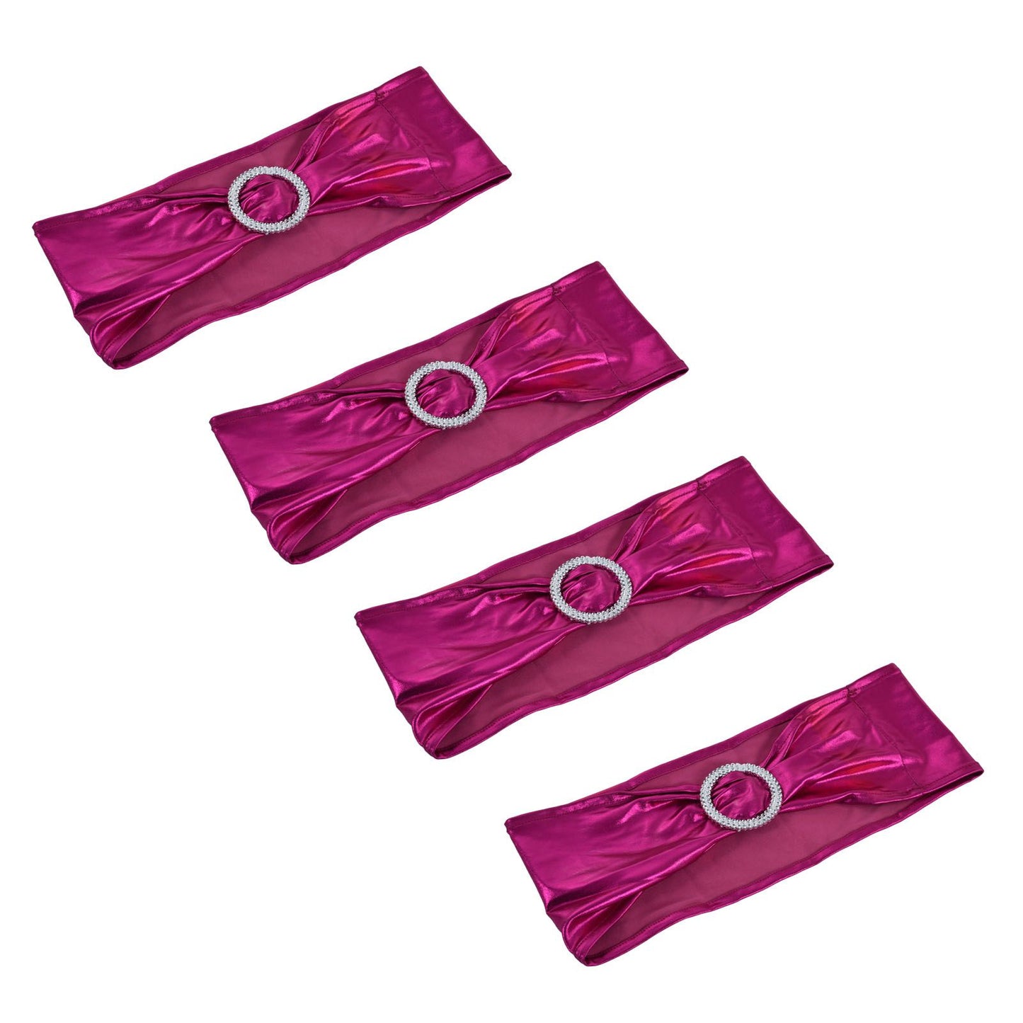 10Pcs Chair Cover Bands Elastic Stretch Sashes Bows for Wedding Banquet Hotel DecorationRose Red V1294-YM0523-3117210201013