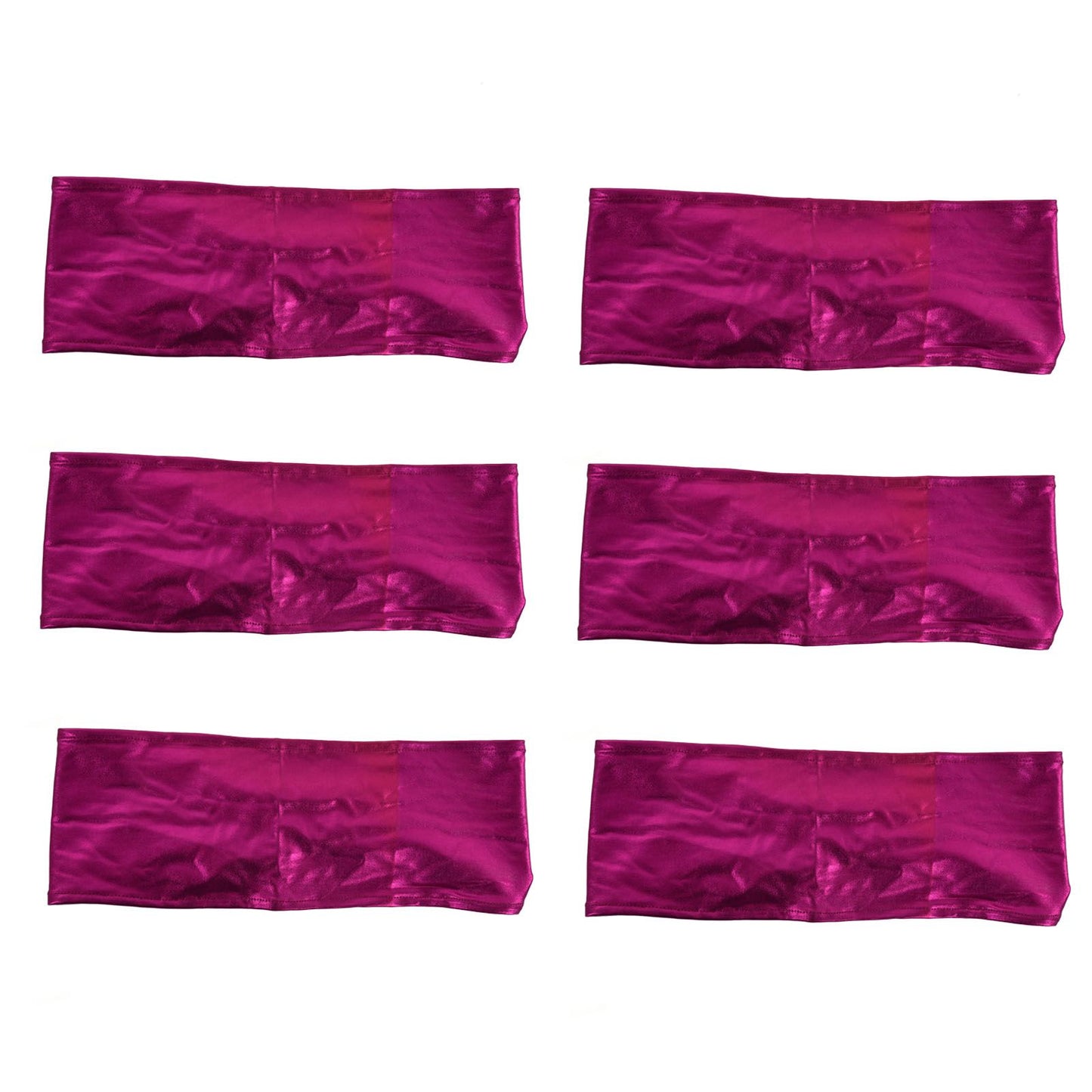 10Pcs Chair Cover Bands Elastic Stretch Sashes Bows for Wedding Banquet Hotel DecorationRose Red V1294-YM0523-3117210201013