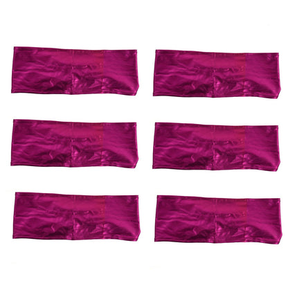 10Pcs Chair Cover Bands Elastic Stretch Sashes Bows for Wedding Banquet Hotel DecorationRose Red V1294-YM0523-3117210201013