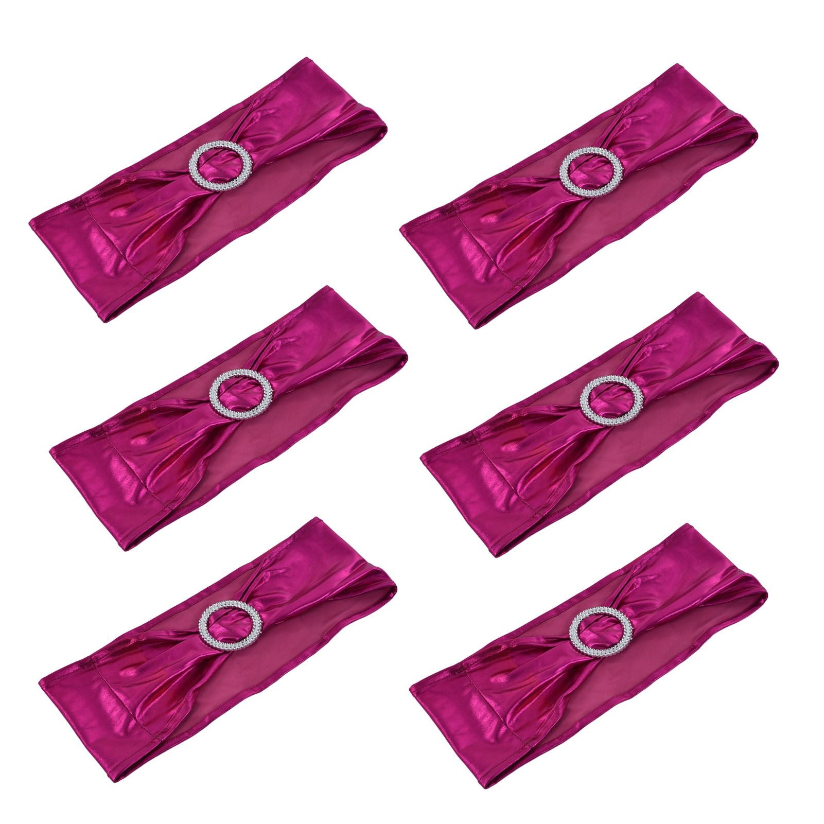 10Pcs Chair Cover Bands Elastic Stretch Sashes Bows for Wedding Banquet Hotel DecorationRose Red V1294-YM0523-3117210201013