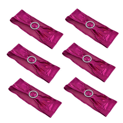 10Pcs Chair Cover Bands Elastic Stretch Sashes Bows for Wedding Banquet Hotel DecorationRose Red V1294-YM0523-3117210201013